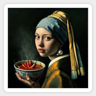 Pearl Earring Chili Bowl Tee - National Chili Day Exclusive Sticker